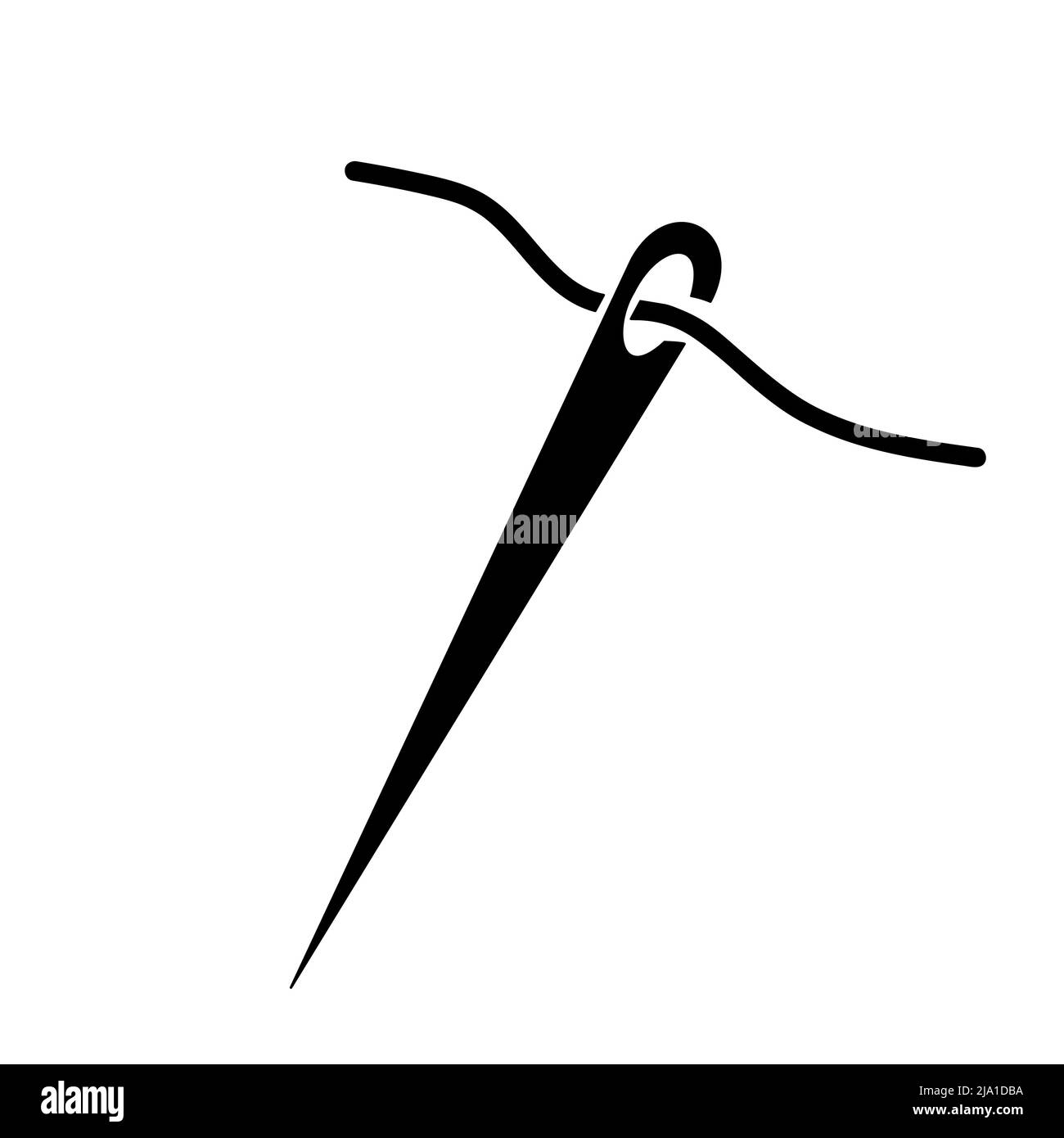 Sewing needle with thread icon. Vector illustration isolated on white