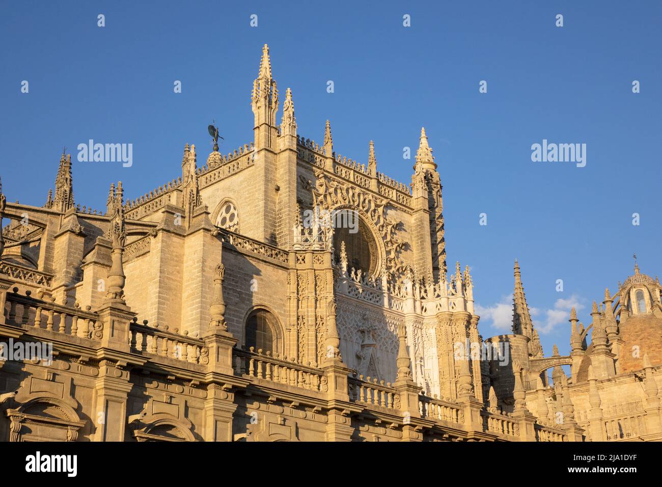 The Cathedral of Saint Mary of the See (Catedral de Santa María de la Sede) Close Up Detail Of The Exterior Facade A UNESCO as a World Heritage Site Stock Photo