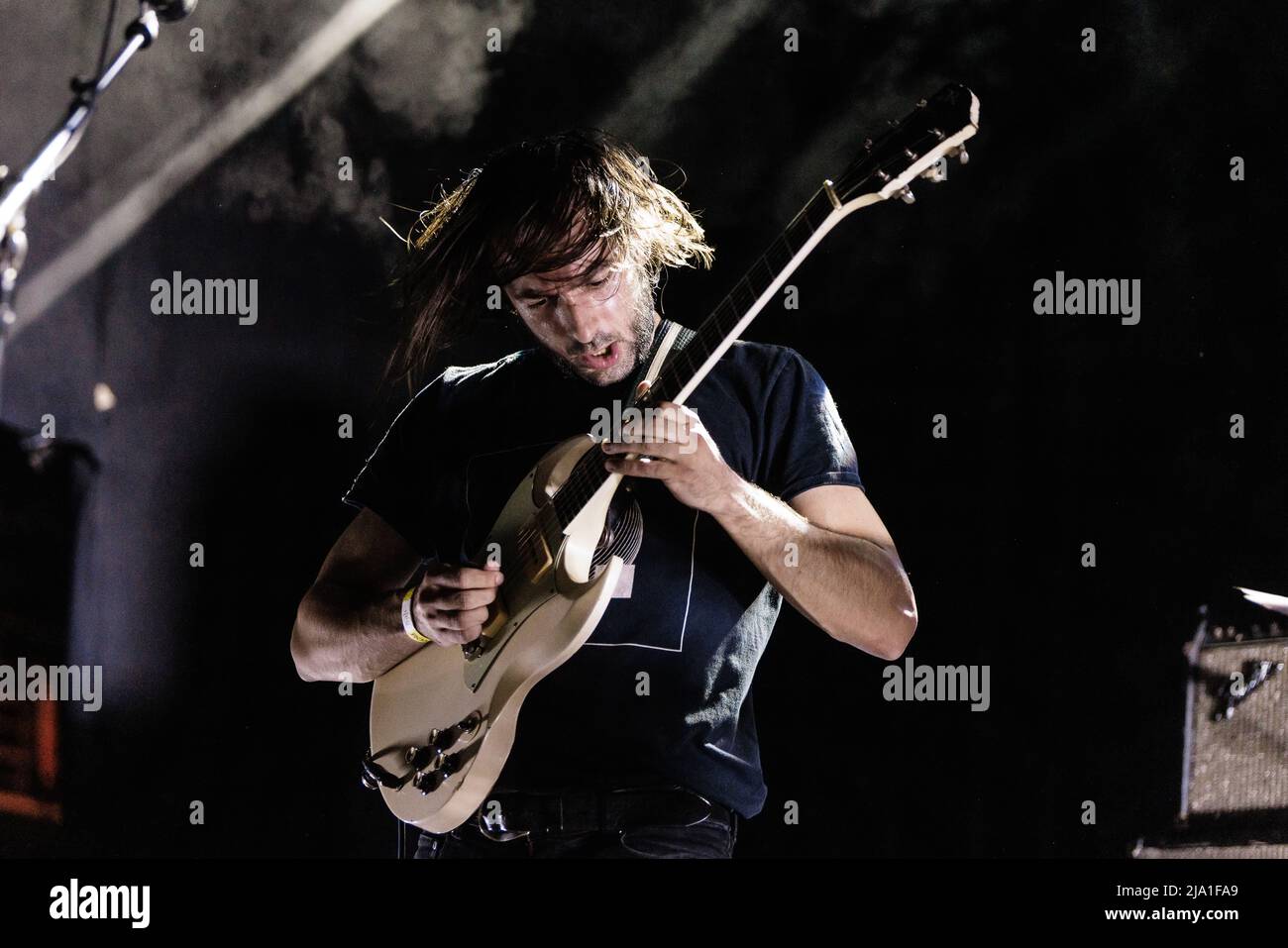 Tilburg, Netherlands. 21st, April 2022. The French heavy-psych rock band  Slift performs a live concert during the Dutch music festival Roadburn  Festival 2022 in Tilburg. Here guitarist Jean Fossat is seen live