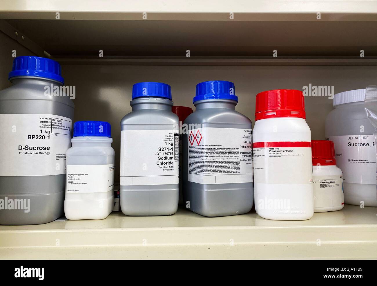 Chemicals in a laboratory Stock Photo