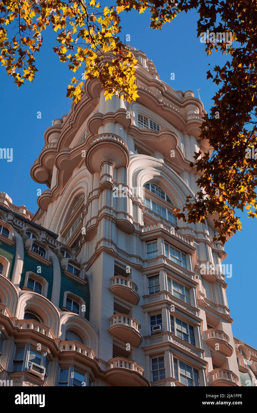 The main facade of the 'Palacio Barolo' building in autumn, Monserrat, Buenos Aires, Argentina. Stock Photo