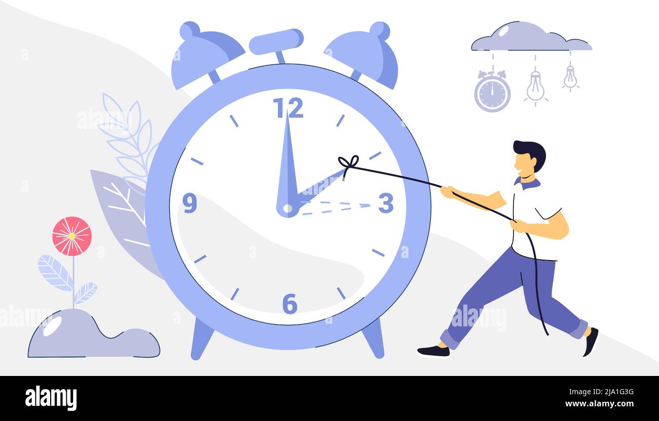 Spring forward and fall back alarm clocks Daylight Saving Time banner