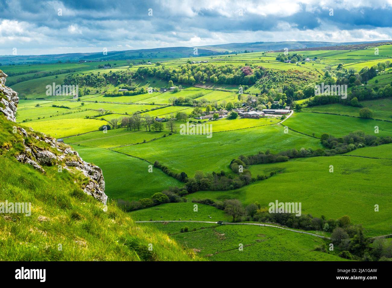 The village of Hollinsclough in the Peak District National Park Stock Photo
