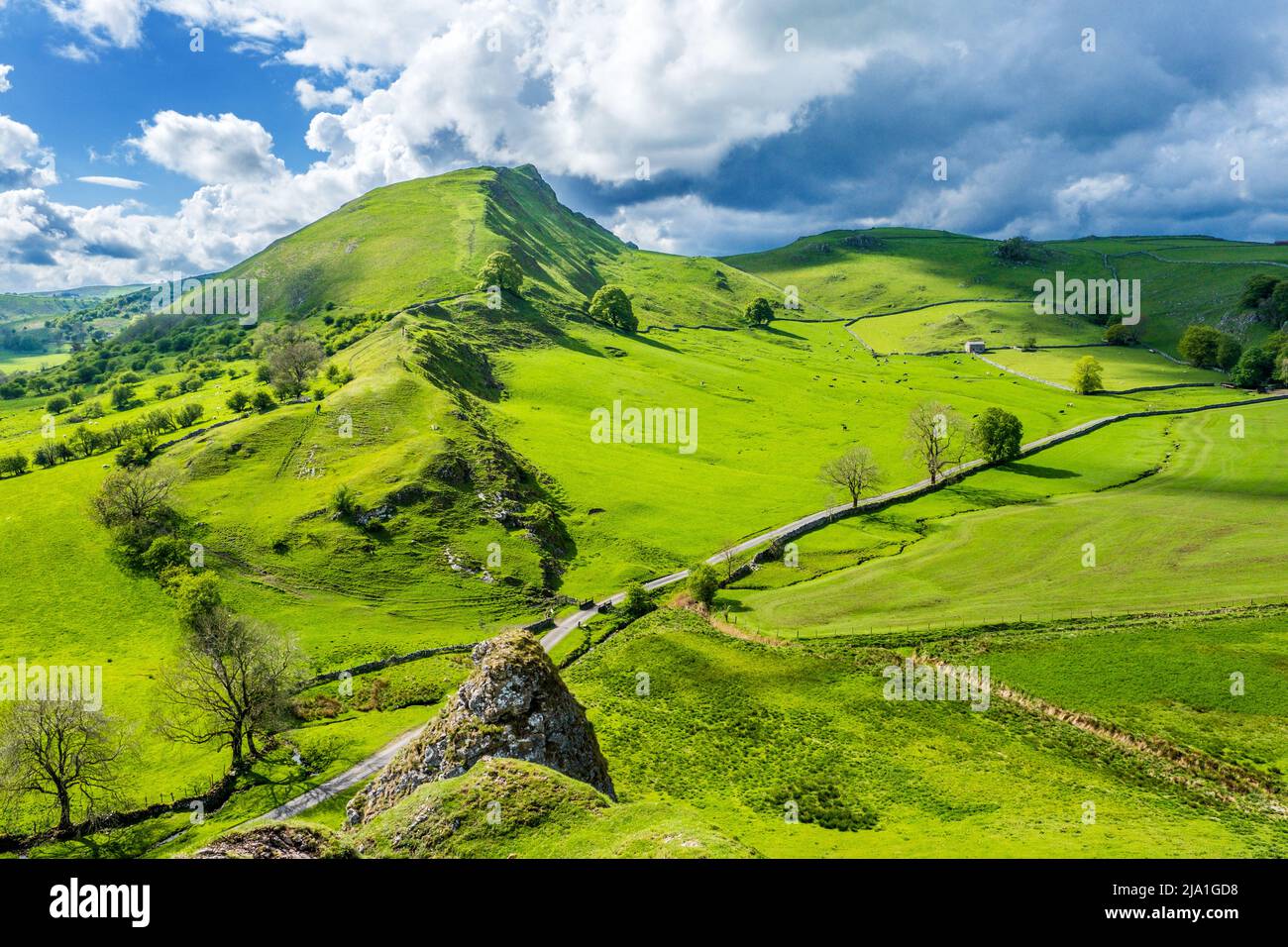 Chrome Hill in the Peak District National Park,UK, a shapely peak in the limestone White Peak Stock Photo