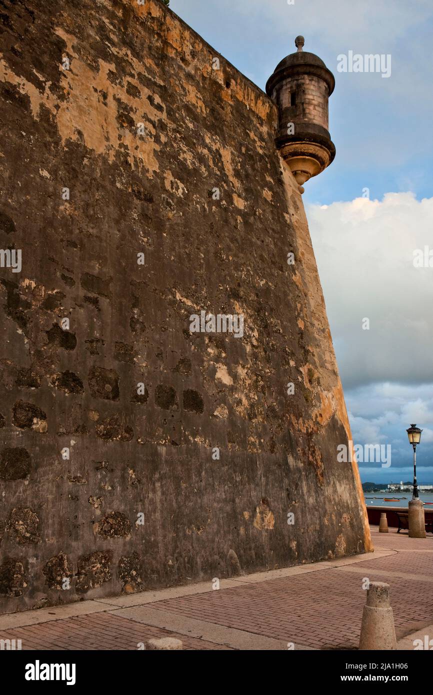 Fortress wall dusk Old San Juan Puerto Rico 2 V Stock Photo Alamy