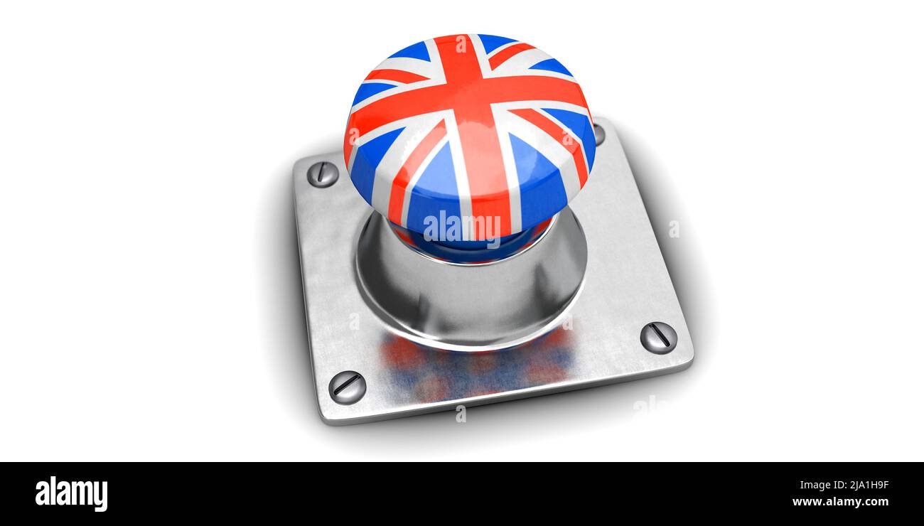 Freigestellter Schalter mit UK Flagge. Stock Photo