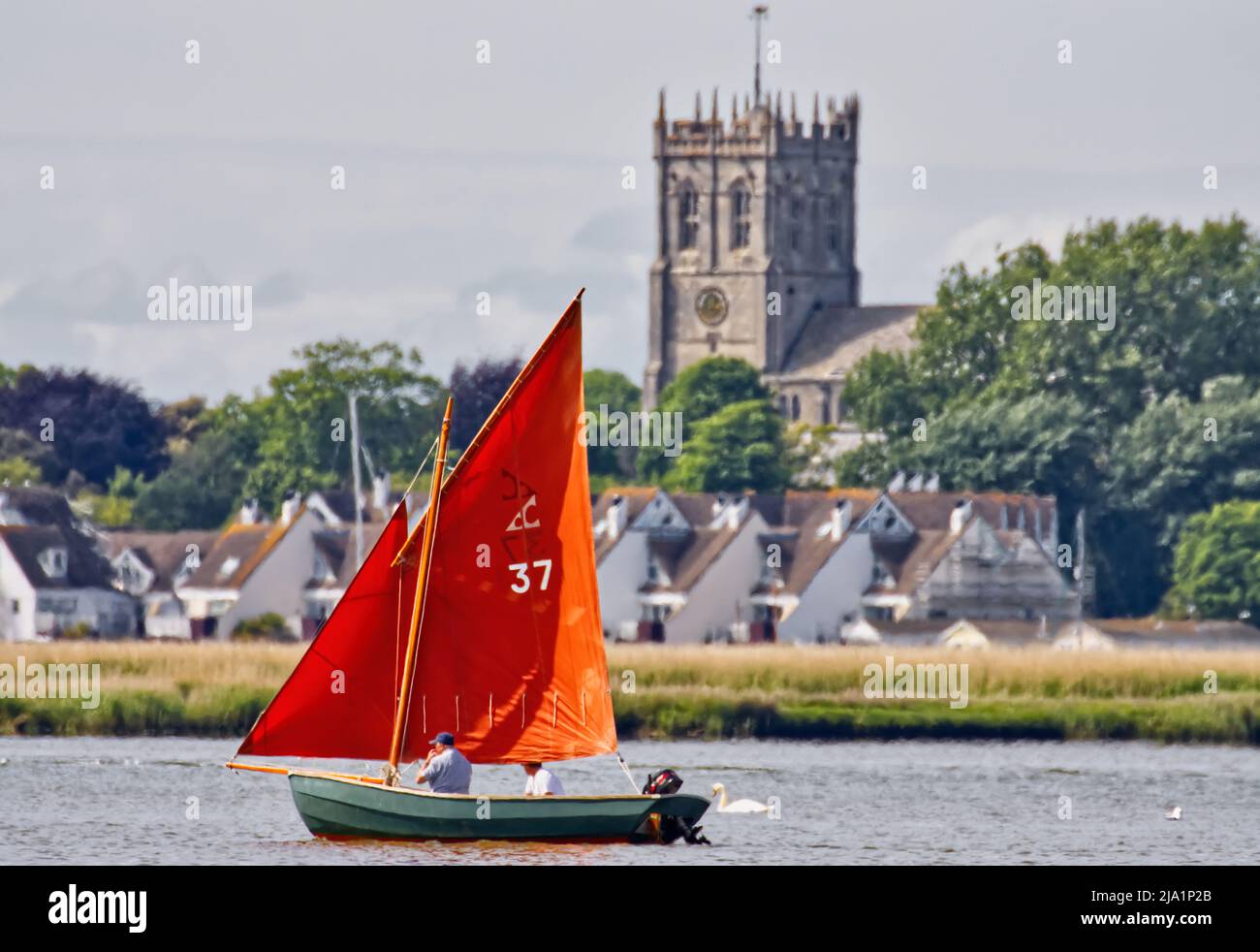 Sailing in front of the Priory Stock Photo