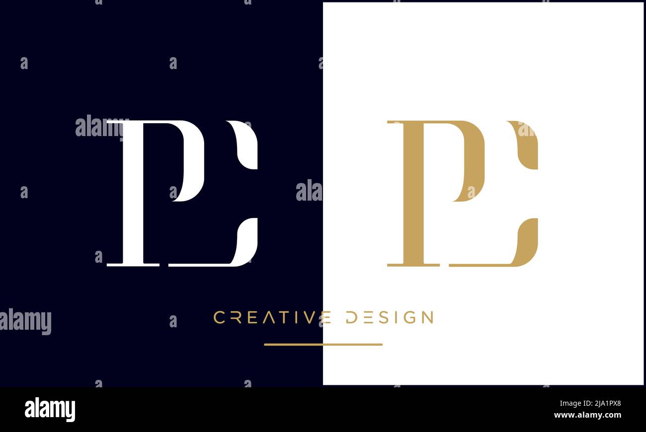 PC, CP, P or C Alphabet Initial Letters Logo Monogram Vector Stock Vector