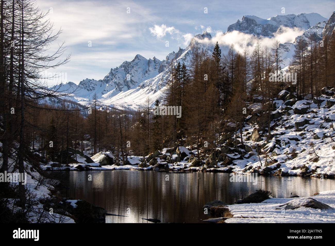 Snowy mountainscape Stock Photo