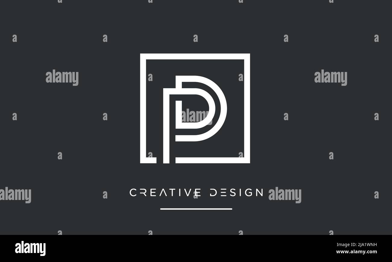 PD, DP P or D Alphabet Letters Abstract logo Emblem Stock Vector