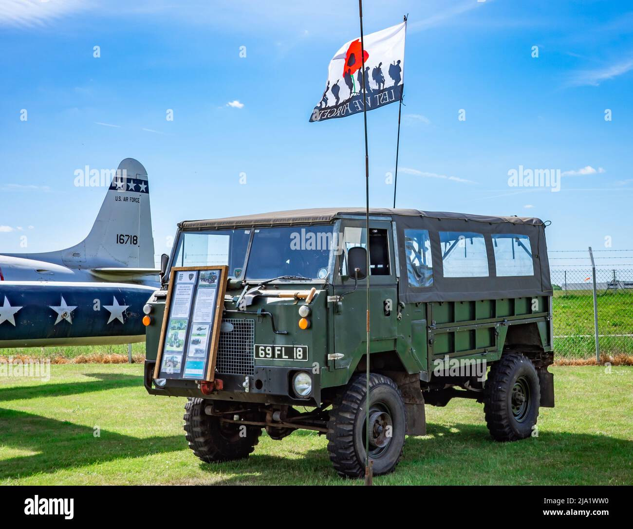 Norwich, Norfolk, UK May 22 2022. Military off road sports utility vehicle on display an air