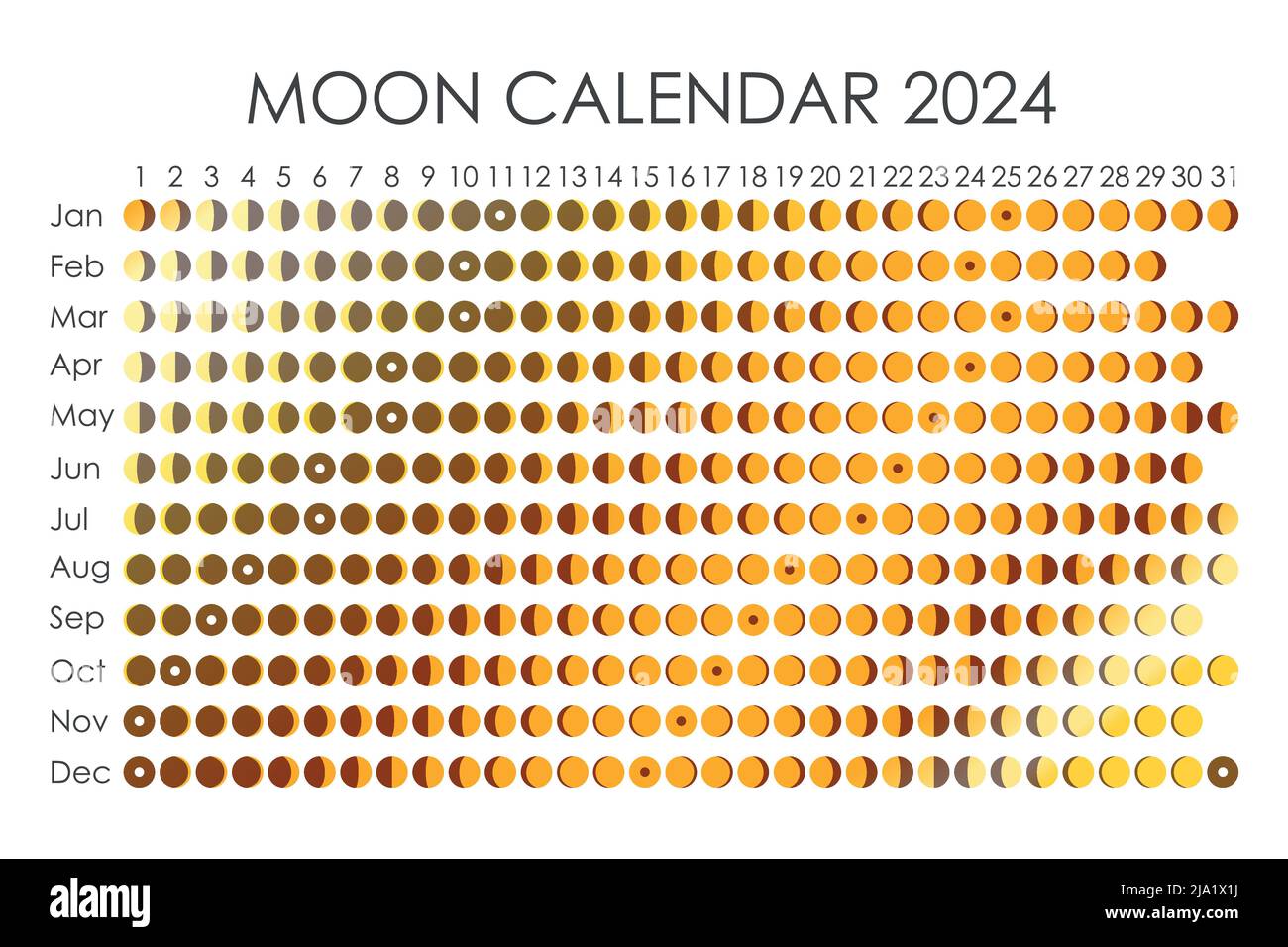 Moon calendar 2024 Stock Vector Images - Alamy