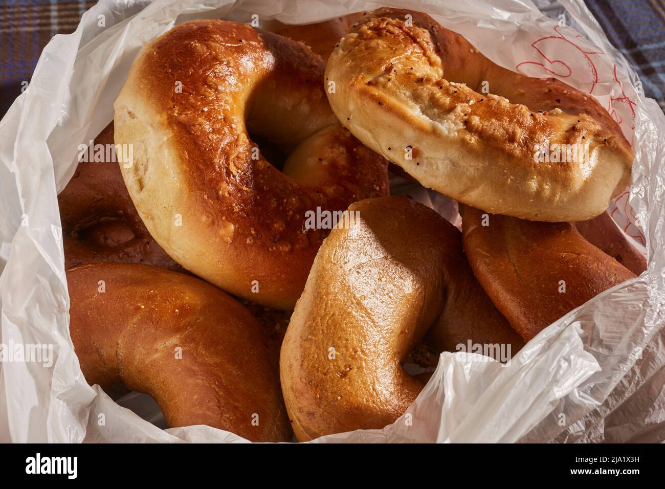 Bagels, the classic bread from Jewish Eastern Europe Stock Photo