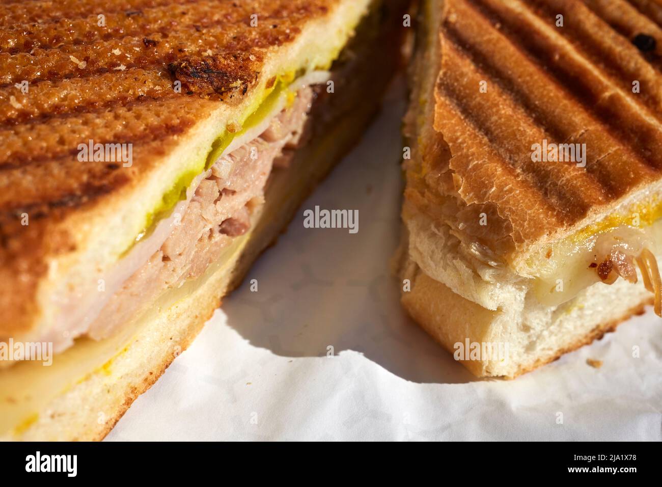 A classic Cuban Sandwich served in Pennsylvania, USA Stock Photo