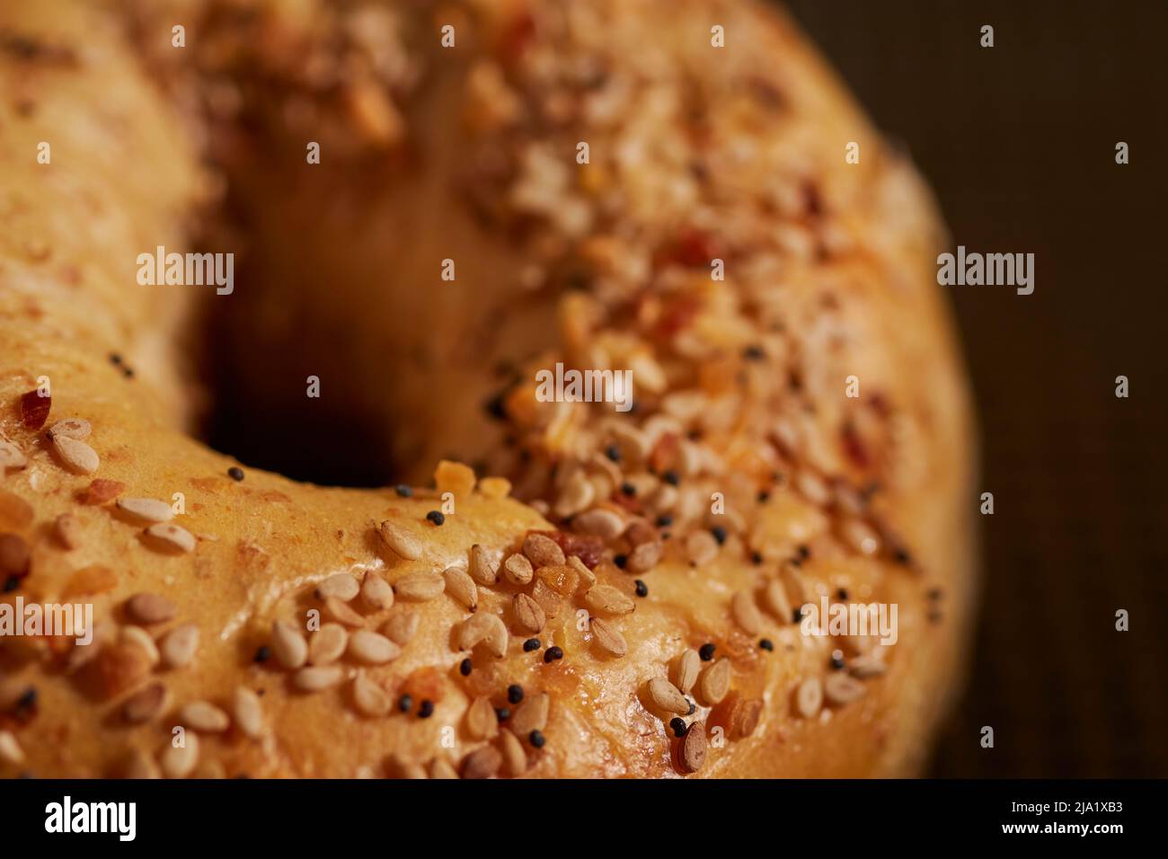 Everything Bagels, the classic bread from Jewish Eastern Europe Stock Photo