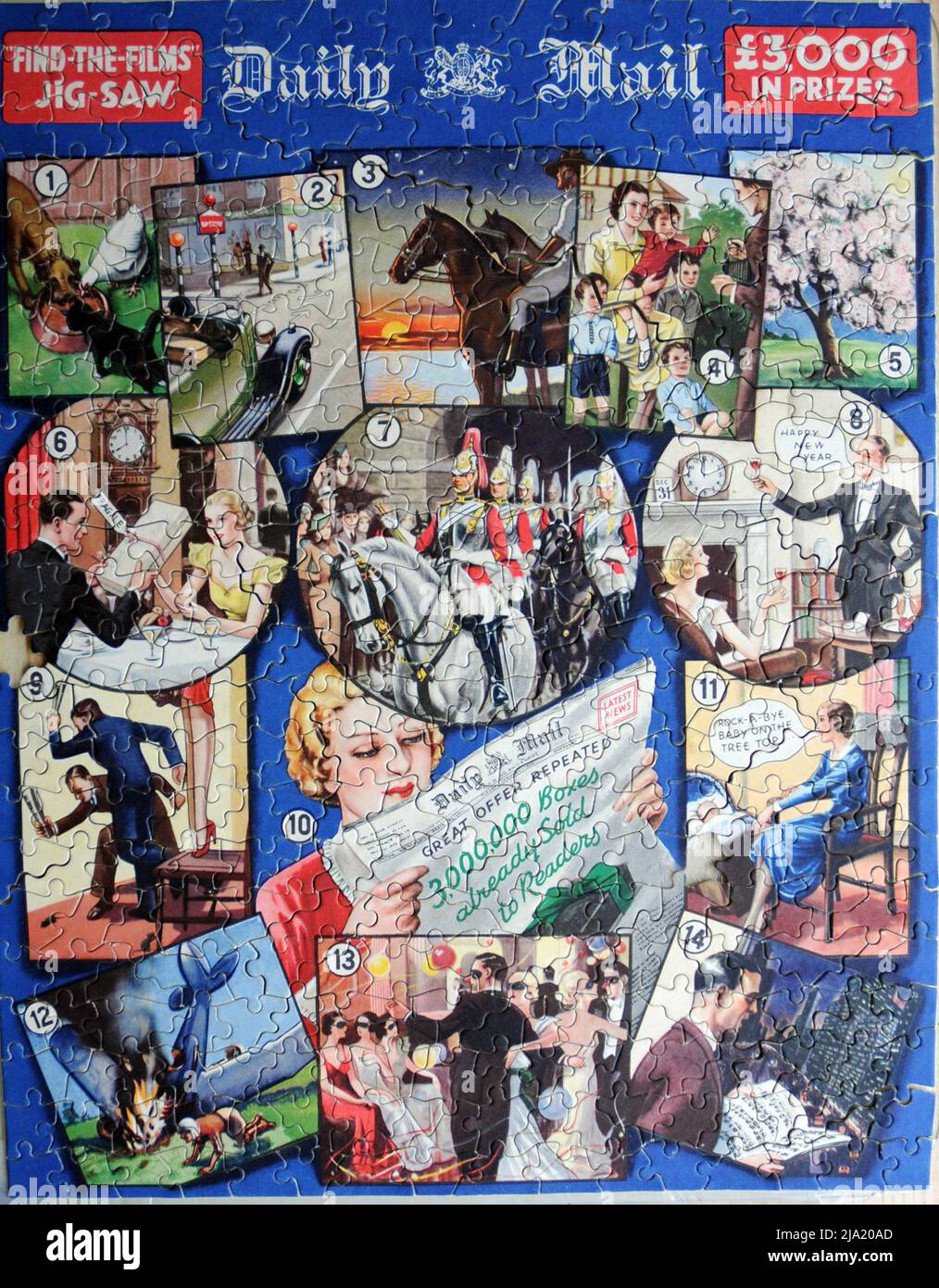 THE 75 YEAR OLD DAILY MAIL JIGSAW FOUND IN NICOLA WALKER'S LOFT. DAILY