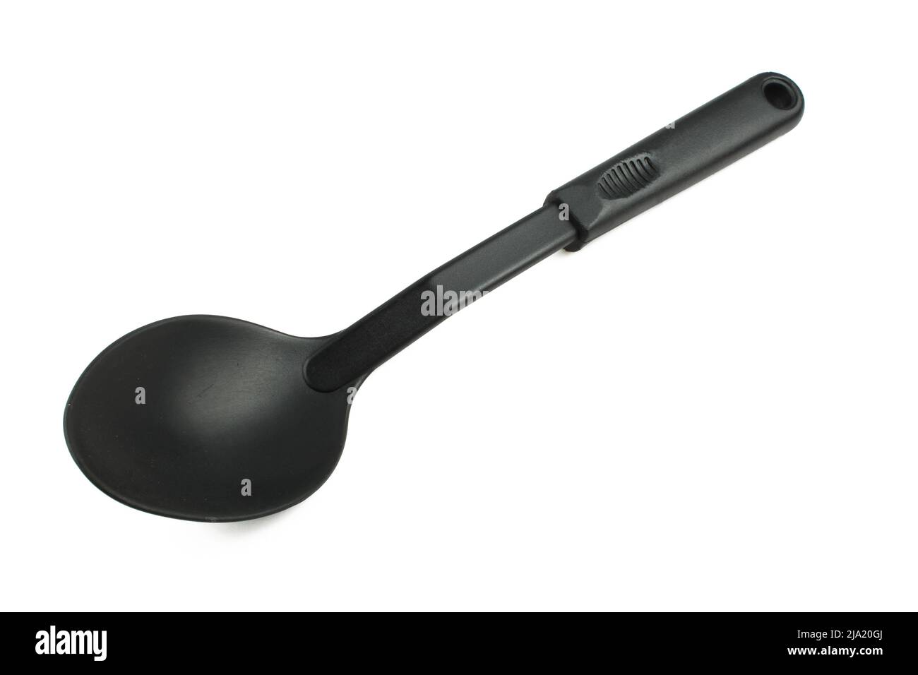 Black plastic scoop isolated on white background. Big spoon,kitchen utensil Stock Photo Alamy