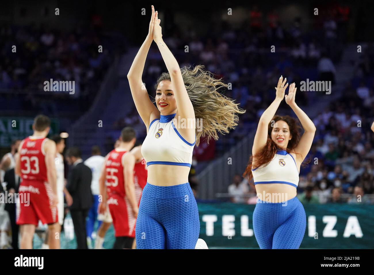 Real Madrid Baloncesto's cheerleaders during Liga Endesa ACB 1st Round of 8  match. May 25,2022. (Photo by AceroAlter PhotosSipa USA Stock Photo -  Alamy