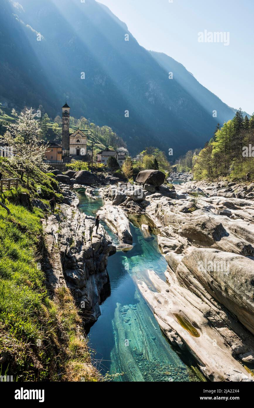 Versasca Verzasca River and Lavertezzo, Verzasca Valley, Valle Verzasca, Canton ...