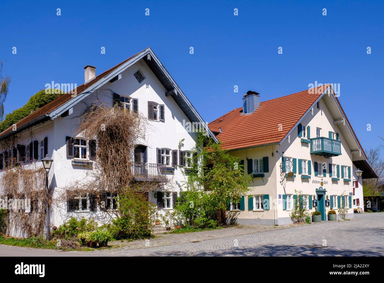 Apfeldorf am Lech, Pfaffenwinkel, Upper Bavaria, Bavaria, Germany Stock Photo