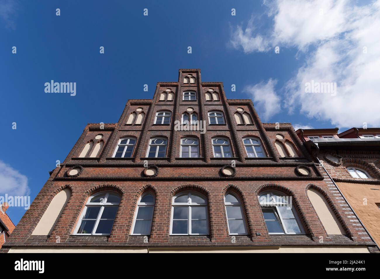 Historic stepped gable, Lueneburg, Lower Saxony, Germany Stock Photo