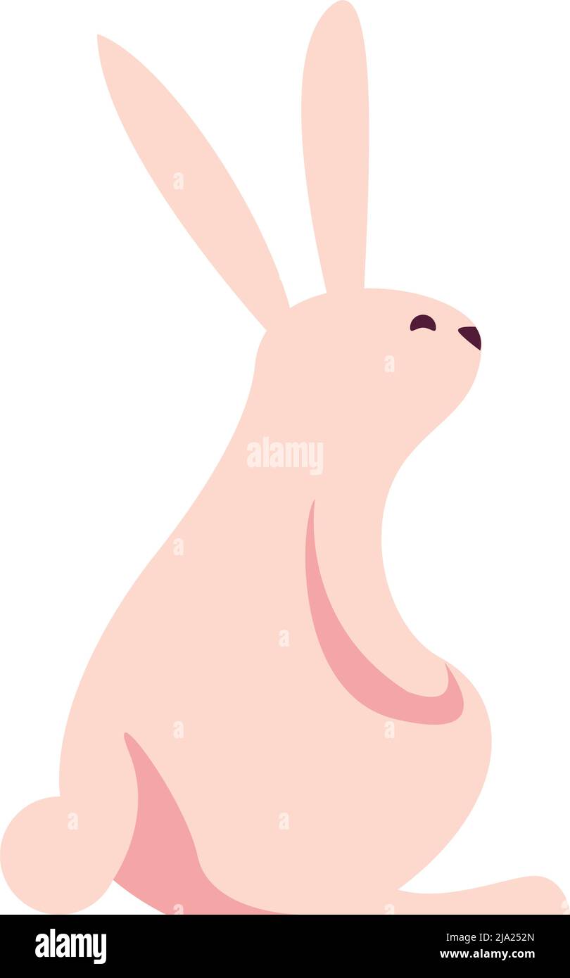 cute pink rabbit seated Stock Vector Image & Art - Alamy