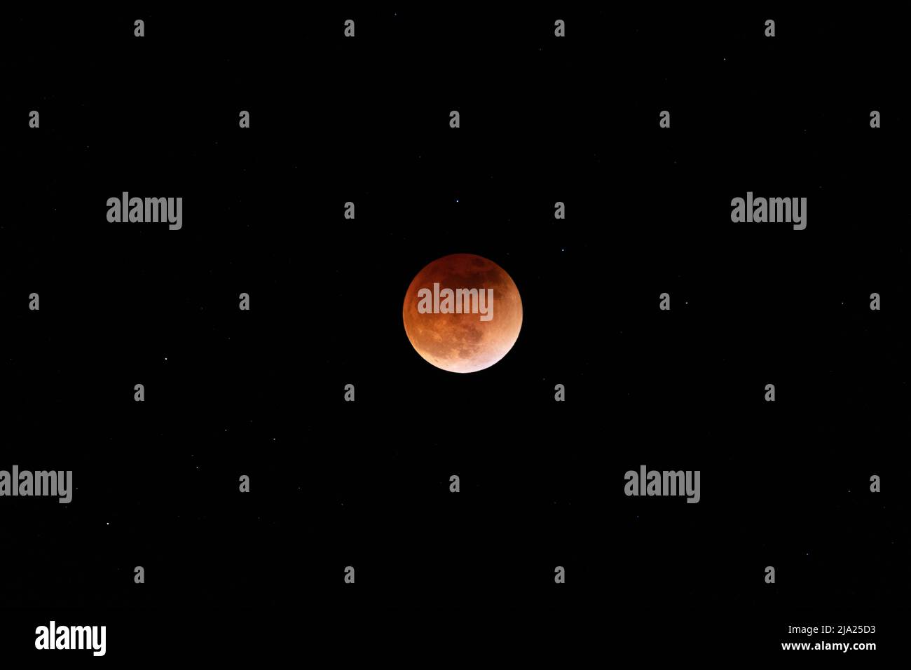 Blood Moon and Stars Stock Photo