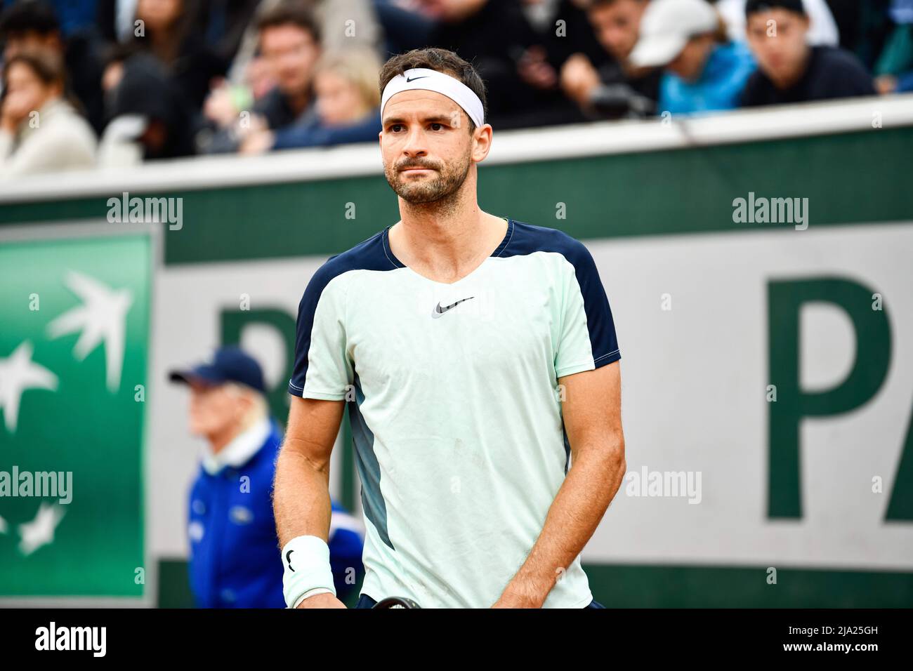 May 25, 2022, Paris, France: Grigor Dimitrov of Bulgaria during the French  Open (Roland-Garros) 2022, Grand Slam tennis tournament on May 25, 2022 at  Roland-Garros stadium in Paris, France - Photo Victor