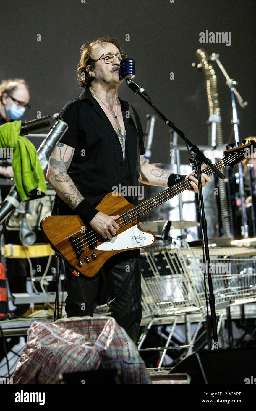 Milan Italy. 26 May 2022. The German experimental music group EINSTURZENDE NEUBAUTEN performs live on stage at Alcatraz to present their last album 'Alles in Allem'. Stock Photo