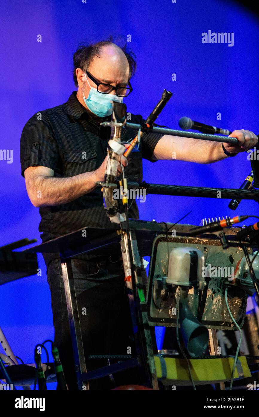 Milan Italy. 26 May 2022. The German experimental music group EINSTURZENDE NEUBAUTEN performs live on stage at Alcatraz to present their last album 'Alles in Allem'. Stock Photo