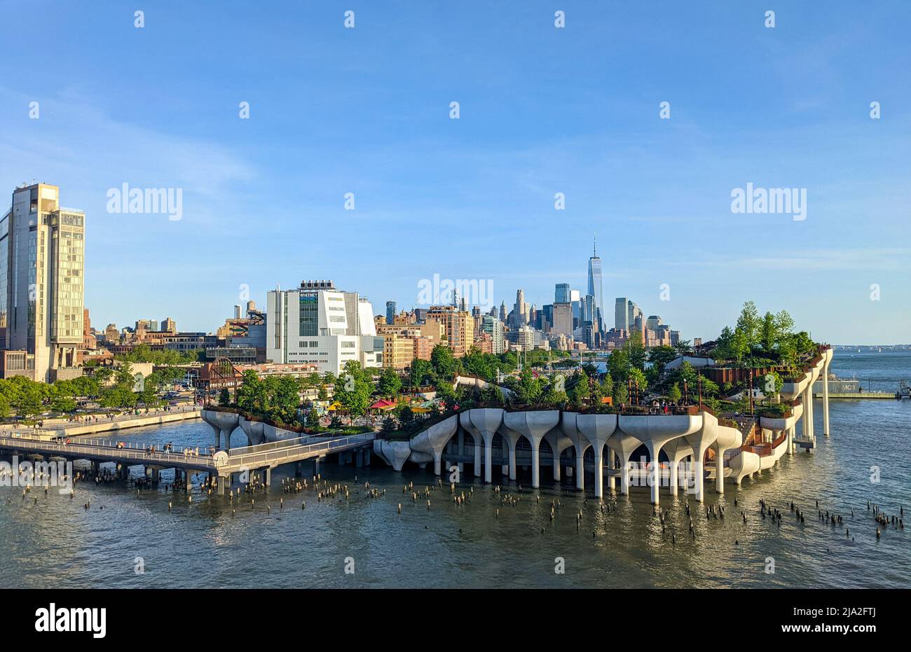 New York's Floating Park "Liitle Island" is seen from Pier 57 in New