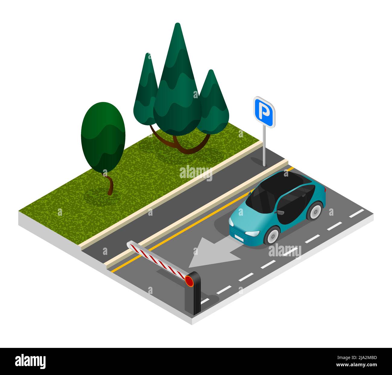 Premium Vector  Valet parking with ticket image and multiple cars on  public car park in flat cartoon illustration