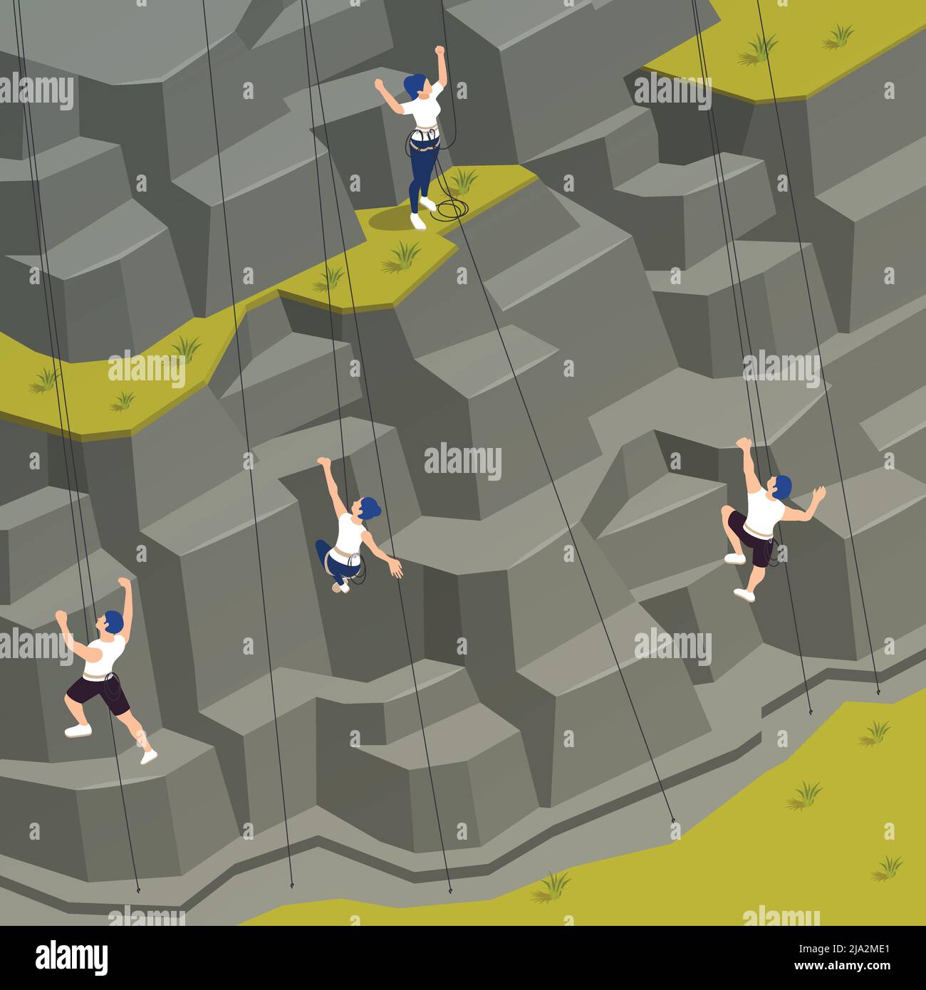 Lead climbing technique Stock Vector Images Alamy