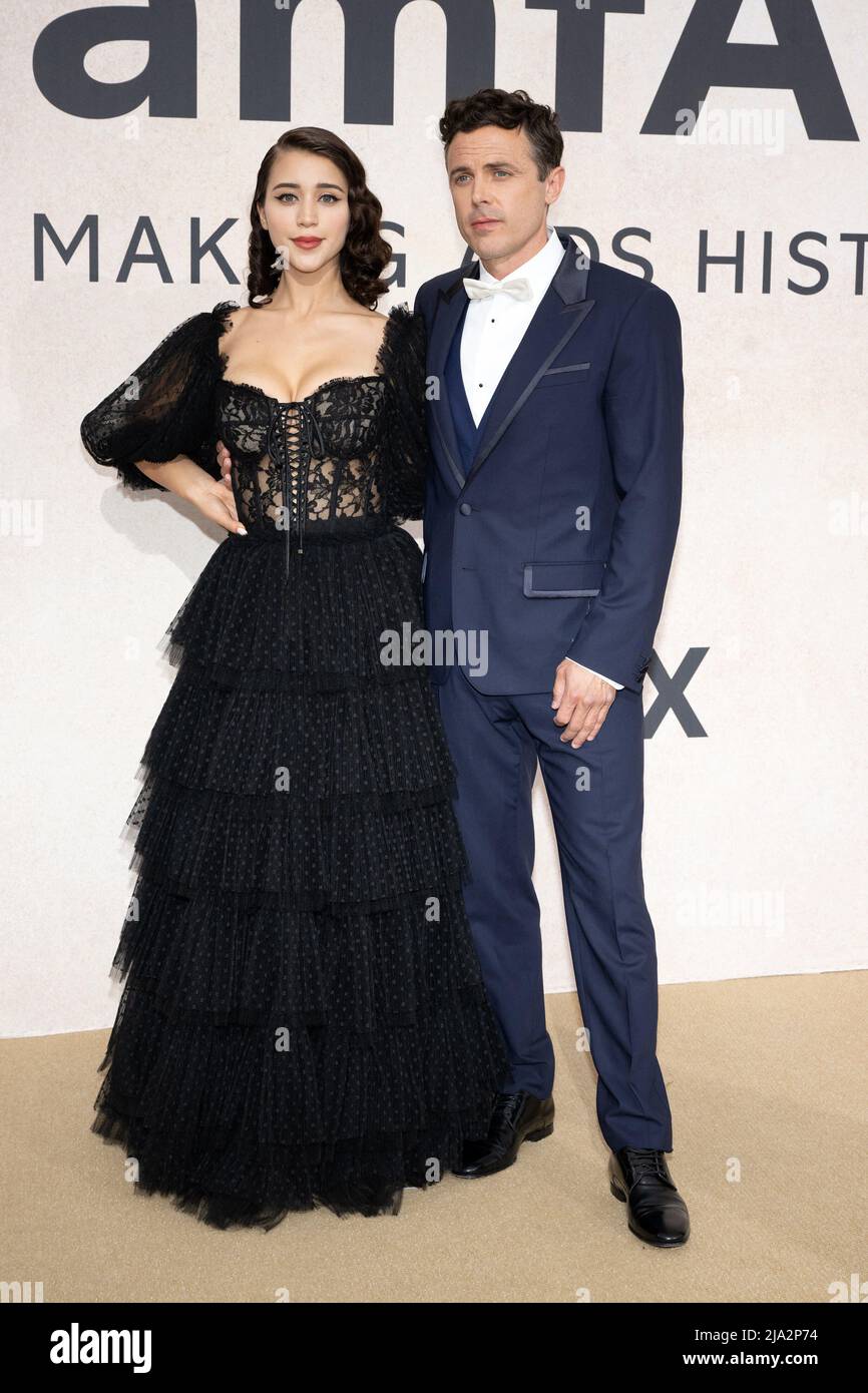 Caylee Cowan and Casey Affleck attend the amfAR Cannes Gala 2022 at