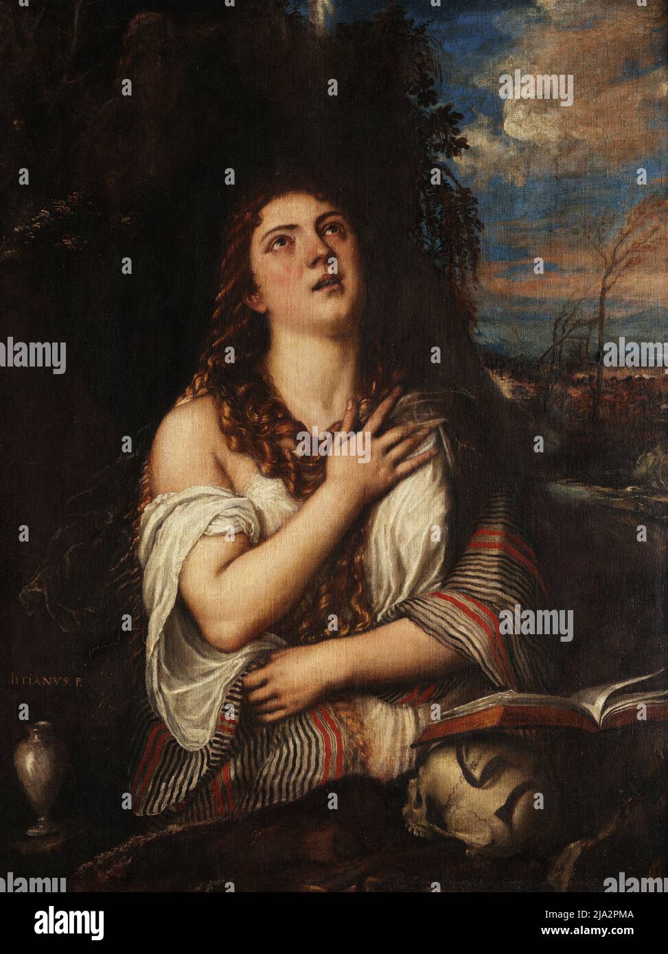 The Penitent Magdalene painted by Titian Stock Photo