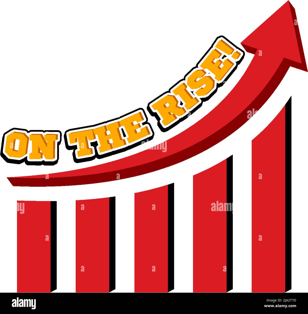 Red arrow going up with bar chart illustration Stock Vector Image & Art