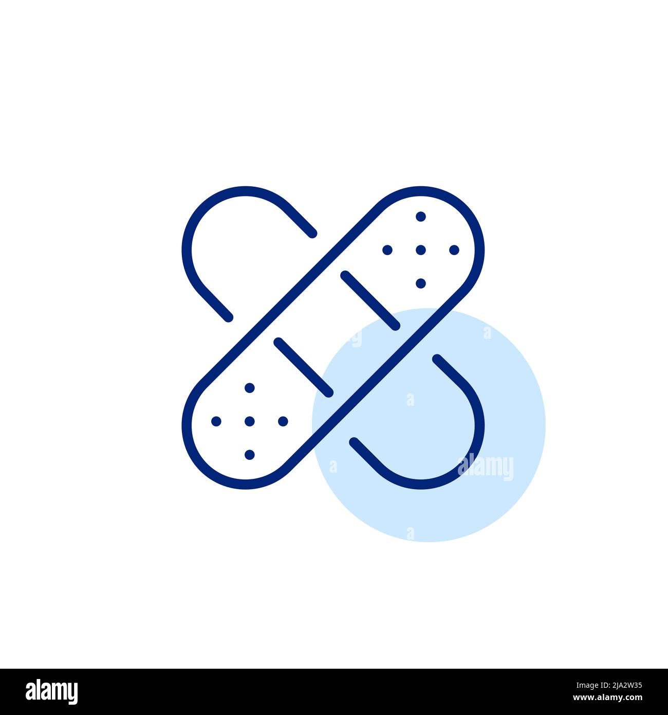 Adhesive bandage icon. Medical emergency first-aid. Pixel perfect, editable stroke line art Stock Vector