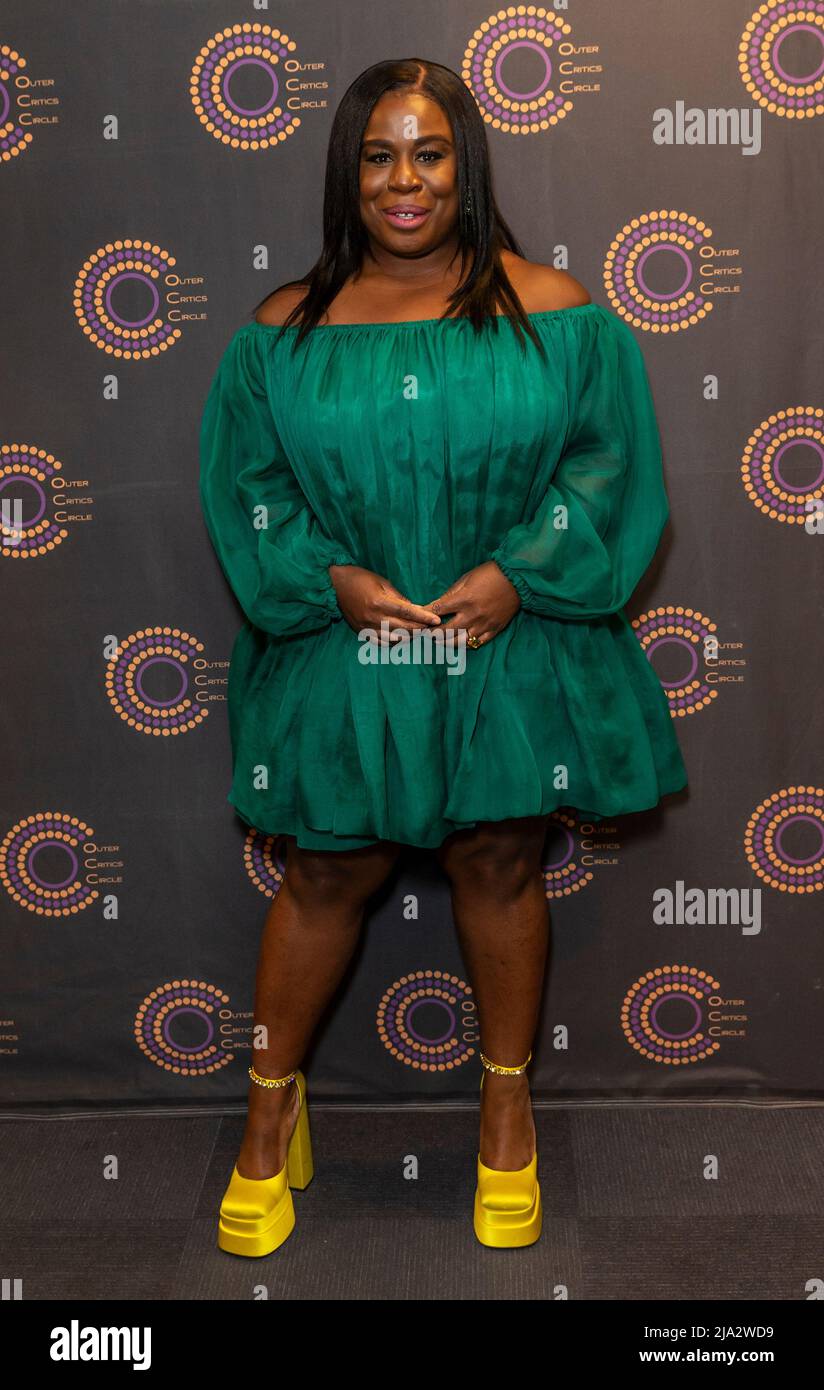 New York, USA. 26th May, 2022. Uzo Aduba wearing dress by Azezza and shoes by Versace attends 71st Annual Outer Critics Circle Awards at New York Public Library for the Performing Arts on May 26, 2022. (Photo by Lev Radin/Sipa USA) Credit: Sipa USA/Alamy Live News Stock Photo