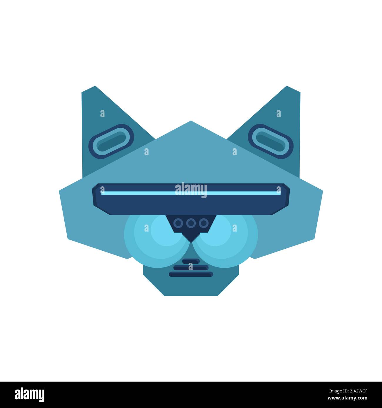 Robot cat. Cyborg cat. Robotic iron pet. Vector illustration Stock Vector