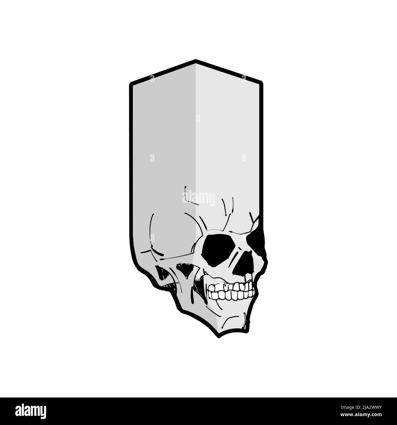 Pixel skull Black and White Stock Photos & Images - Alamy