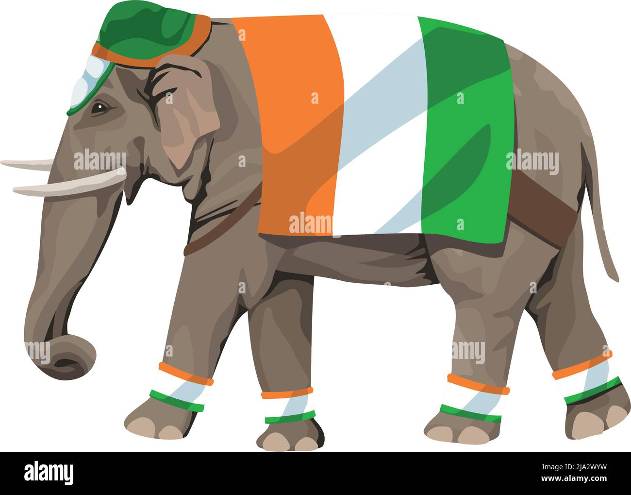 indian flag in elephant Stock Vector Image & Art - Alamy