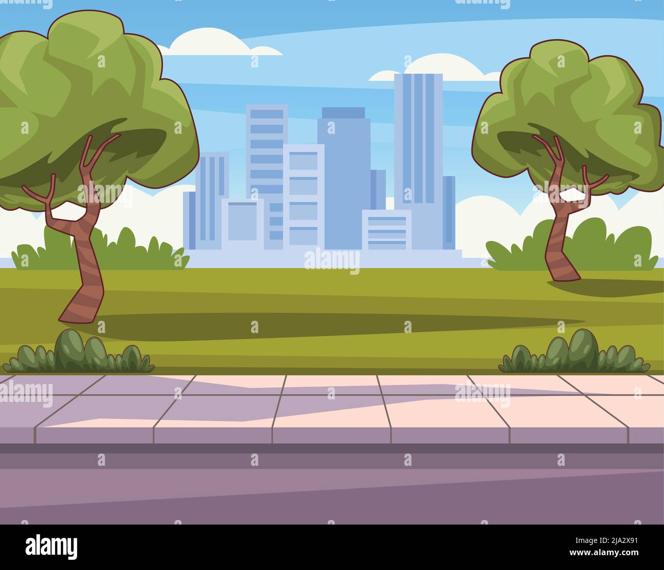 park with buildings Stock Vector Image & Art - Alamy