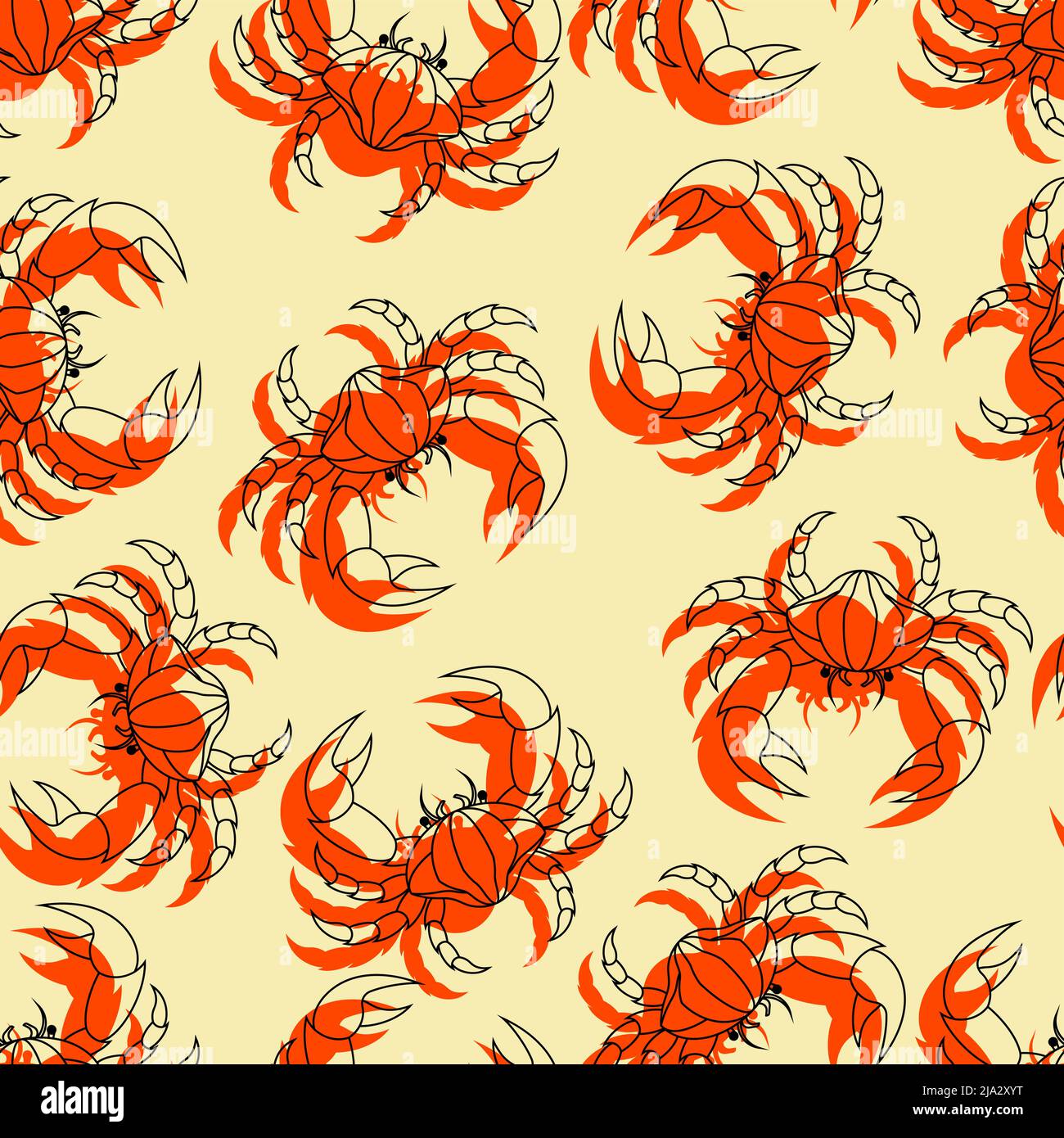 Crab pattern seamless. Sea cancer background. Sea animal texture. Baby ...