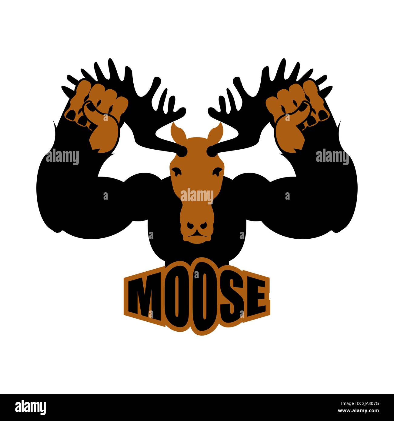 Moose sport logo. Deer Sports team club emblem. Animal mascot gaming sign.  Strong beat symbol Stock Vector Image & Art - Alamy