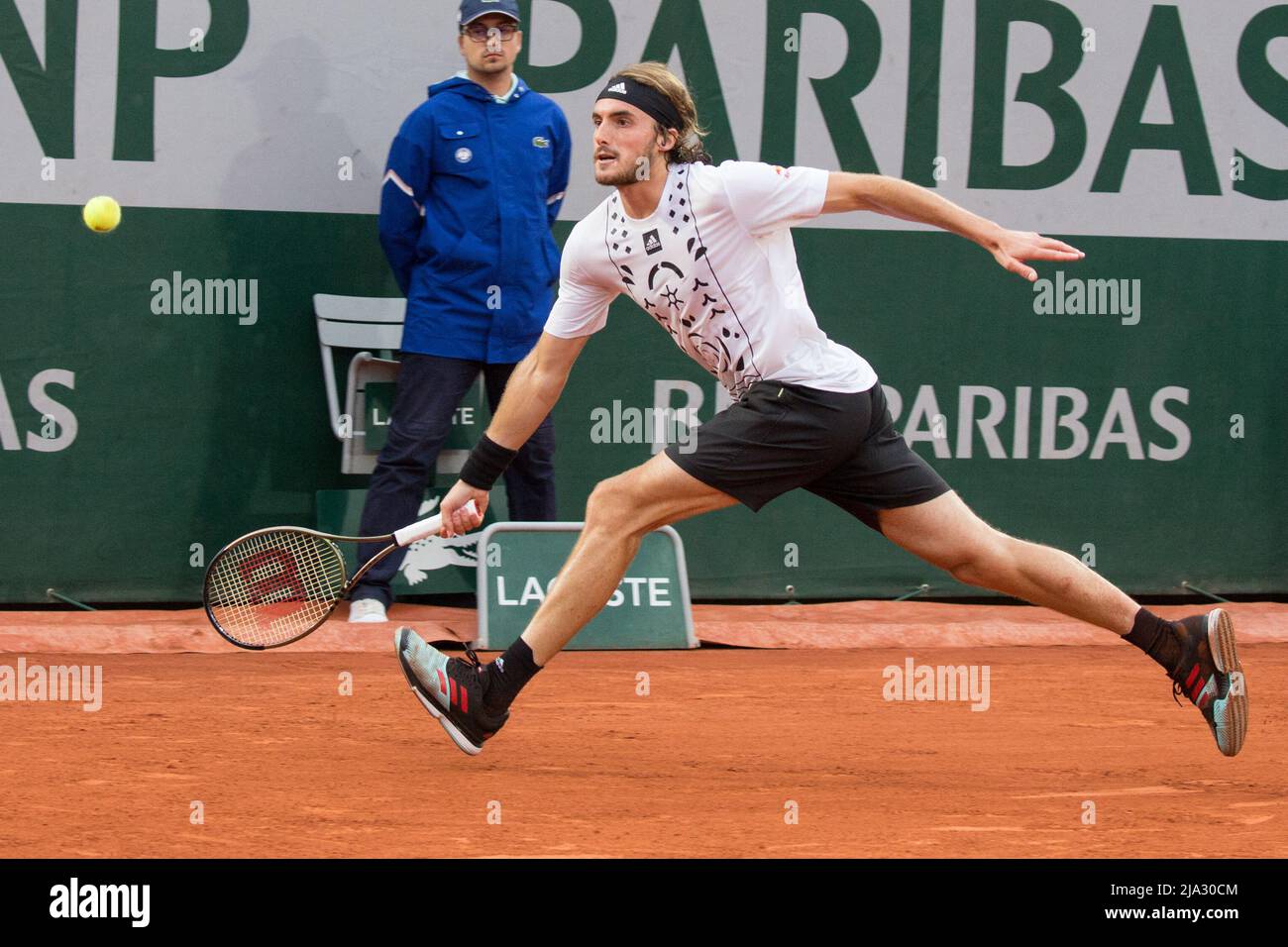 Paris, France, May 26, 2022, Stefanos Tsitsipas playing during French Open Tennis Roland Garros