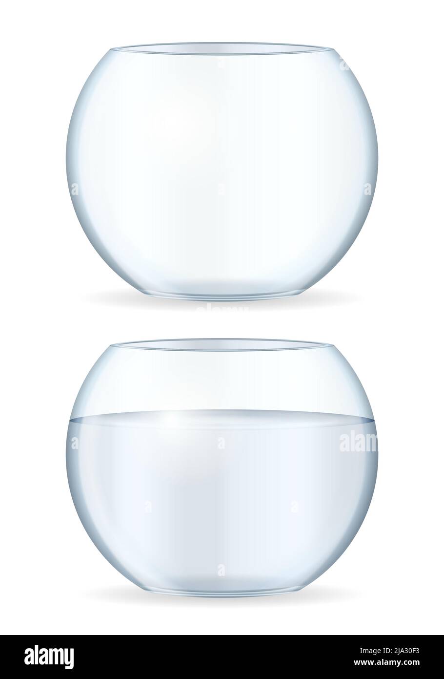 Bowl aquariums set on a white background. Vector illustration Stock