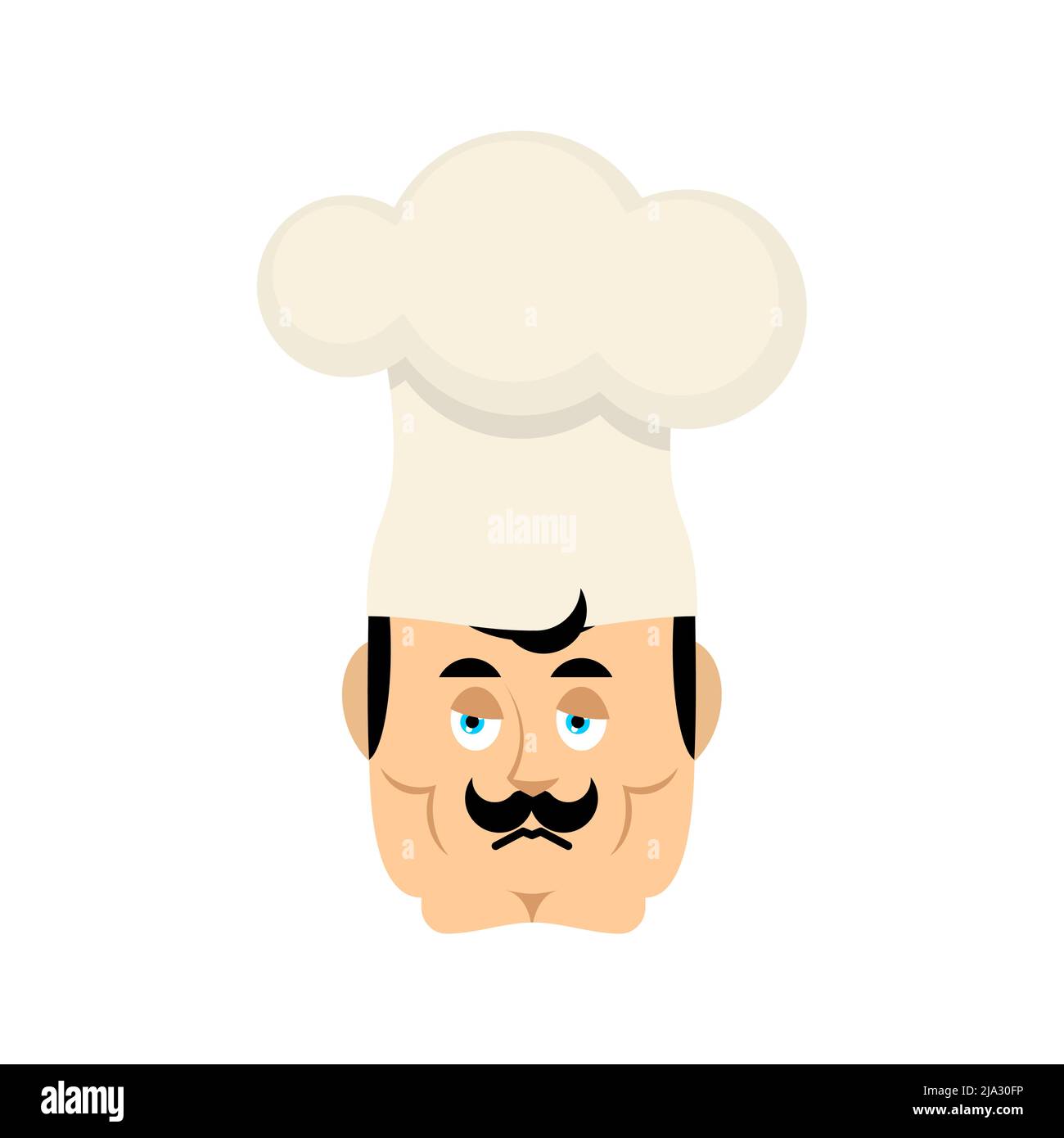 Chef sad emoji. Cook sorrowful emotions avatar. kitchener Vector illustration Stock Vector