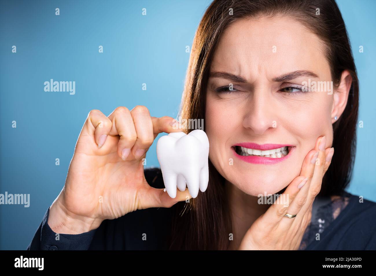 Sore Tooth And Decay. Woman Dental Health. Teeth And Mouth Stock Photo