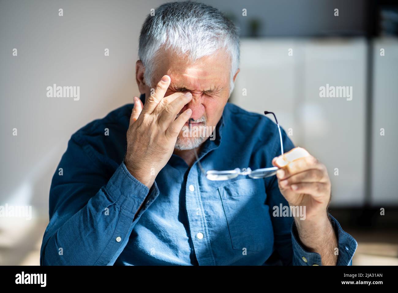 Eye Glaucoma Or Tired Dry Eyesight. Conjunctivitis And Itching Stock Photo