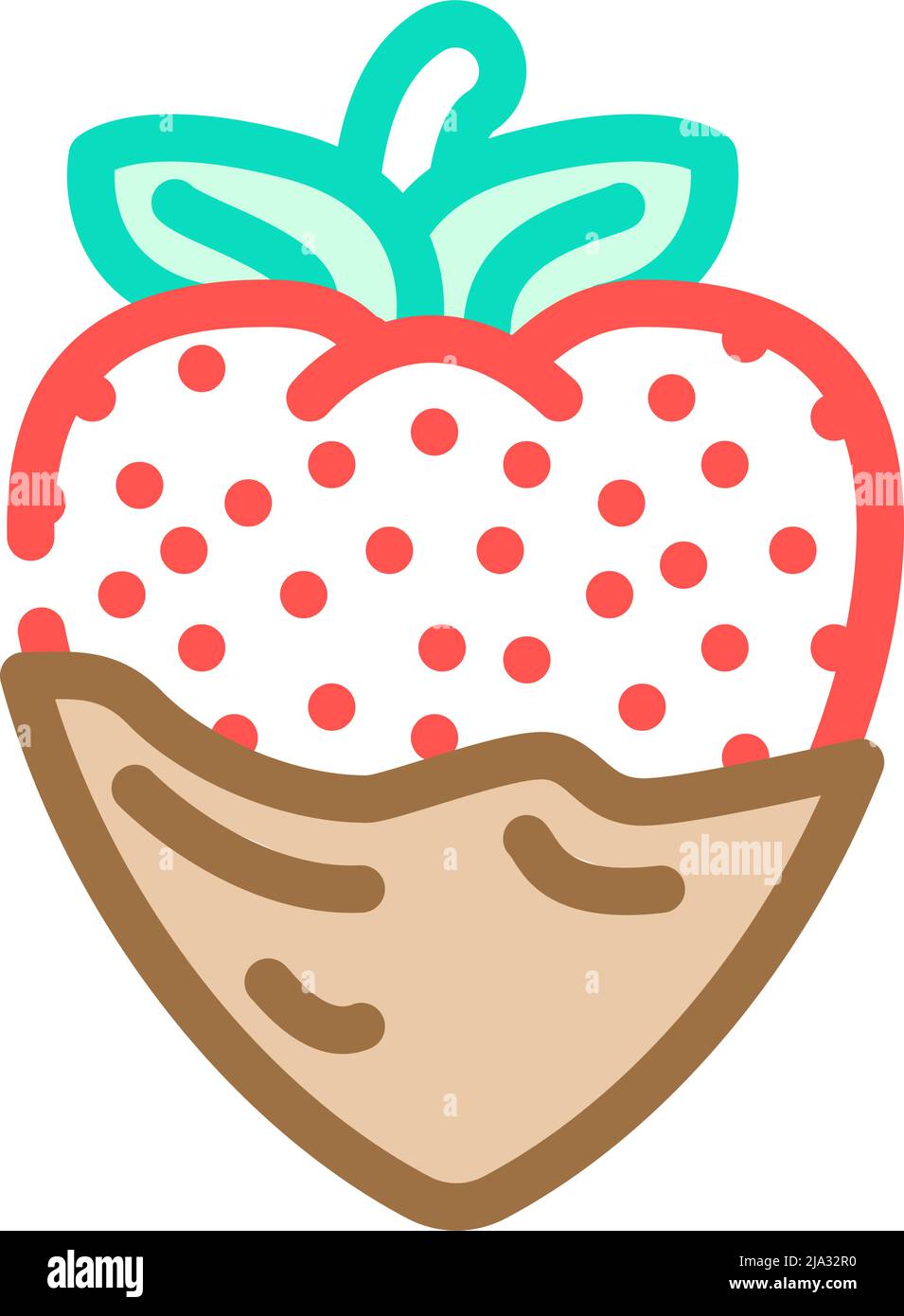strawberry chocolate color icon vector illustration Stock Vector Image ...